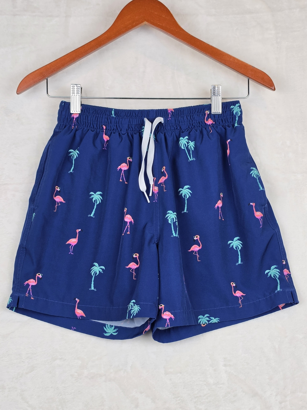 Chubbies Swim Trunks Men's Small Navy Flamingo Palm Tree Print 5.5" Inseam